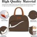 Coobiiya Lunch Bag Women, Lunch Box for Women Adult Men, Small Leakproof Cute Lunch Tote Large Capacity Reusable Insulated Cooler Lunch Container for Work/Office/Picnic/Travel-Brown