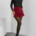 GORGLITTER Women's Asymmetrical Wrap Mini Skort Skirts Y2K Sparkle Shorts Summer Rave Party Concert Festival Skorts (XS)