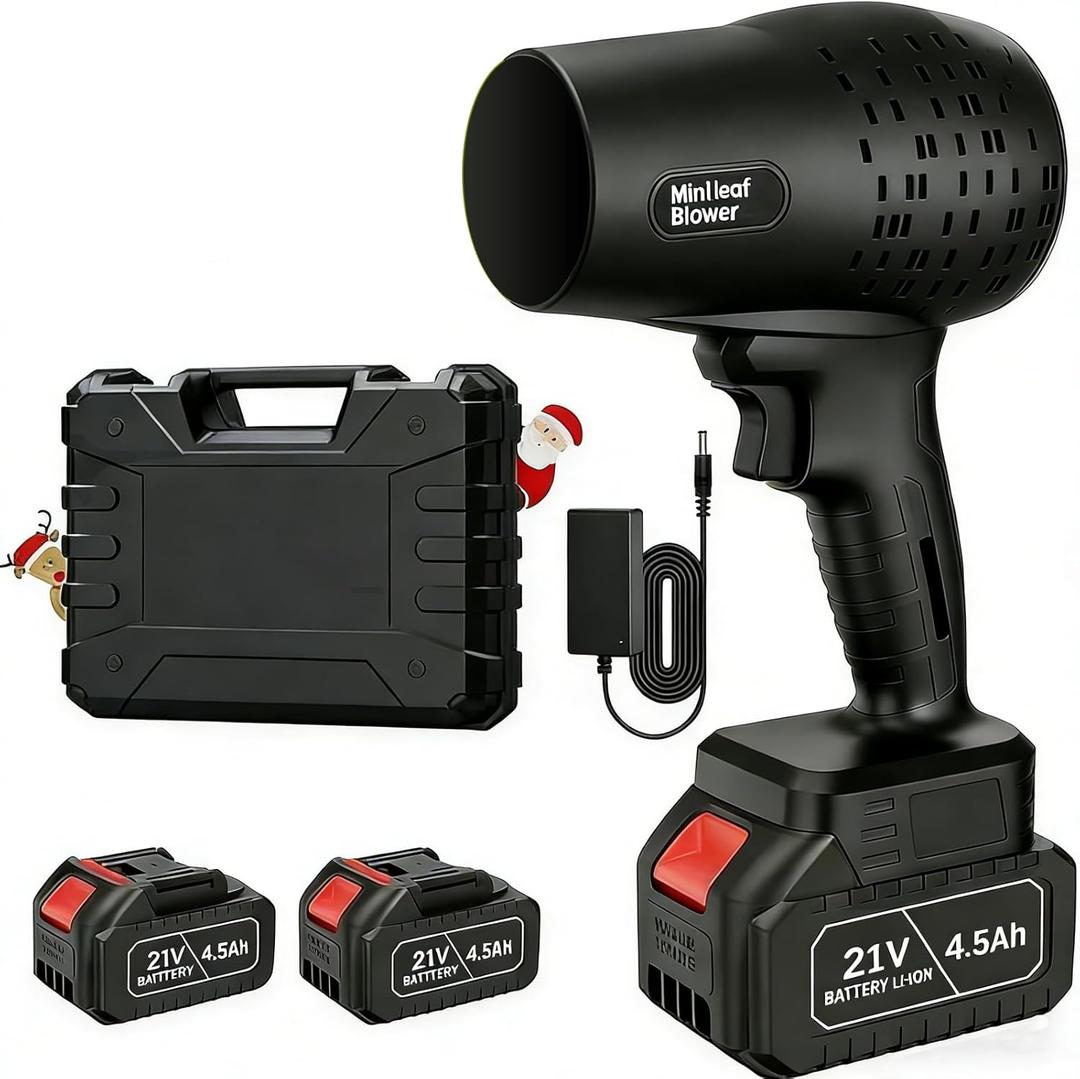 Leaf Blower Cordless with Battery and Charger,21V Electric Handheld Leaf Blower, 950000RPM Powerful Fan with Adjustable Speed, Lightweight Blower for Patio, Lawn, Blowing Leaves and Snow(Black)