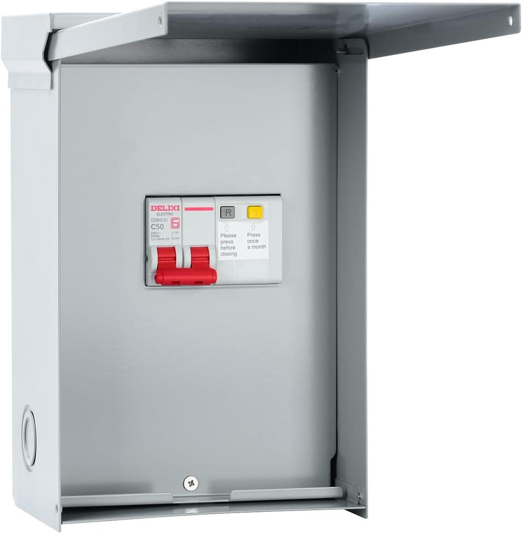 briidea 50 Amp Spa Panel with 3-Pole 50 Amp GFCI Breaker, IP 65 Waterproof, Ideal for Spas, Hot Tubs, Swimming Pools, Home (Gray)