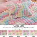 EMME Faux Fur Duvet Cover King Size, 3 Pieces Ultra Soft Fluffy Comforter Cover, Cozy Warm for Winter, Luxury Elegant Shaggy Bubble Design Bedding, 1 Duvet Cover & 2 Pillow Shams (King, Rainbow)