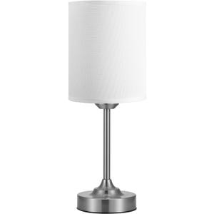 Touch Control Cordlss Table Lamp, USB-C Rechargeable Lamp with Stepless Dimming, 4000mAh Battery Operated Bedside Lamp for Bedroom, Living Room, Night Light & Emergency Lighting, Silver, 1 Pack