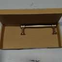 khtumeware 2 Pack 4inch(102mm) Hole Center Brushed Brass Cabinet pulls Satin Brass Solid Heavy-Duty Tradition Kitchen Cabinet Handle Cabinet Hardware for Dressing Table Bathroom Pull