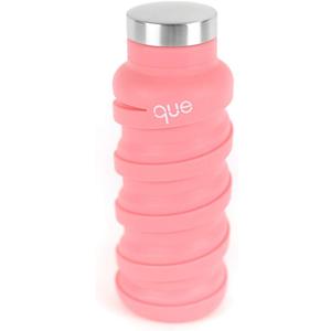 que Bottle | Designed for Travel and Outdoor. Collapsible Water Bottle - Food-Grade Silicone/BPA Free/Lightweight/Eco-Friendly - 12oz (Coral Pink)