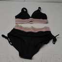 Blooming Jelly Women High Waisted Bikini Sets Tummy Control Swimsuits Color Block Two Piece Drawstring Bathing Suit (Small, Black)