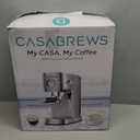 CASABREWS CM5418 Espresso Machine 20 Bar, Compact Espresso Maker with Steam Milk Frother, Stainless Steel Coffee Machine with 34oz Removable Water Tank for Cappuccino, Latte, Silver