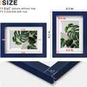  Egofine 5x7 Picture Frame Made of Solid Wood,Covered by Plexiglass Display Pictures 3.5x5/4x6 with Mat or 5x7 Without Mat for Table Top Display and Wall Mounting Photo Frame, Navy Blue - Pack of 2