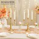 Romadedi Gold 3 Arm 11.8" Candelabra Candle Holders, Set of 6