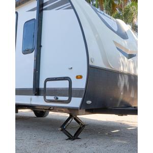 Kohree 7500lbs RV Stabilizer Leveling Scissor Jacks 24" for Travel Trailer Camper, Set of 1, Heavy Duty RV Stabilizer Jacks Kit with Crank Handle and Drill Bit, Black