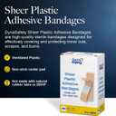 Dynarex Sheer Plastic Adhesive Bandages Water-Resistant and Sterile Non-Stick Pad First Aid Covers Minor Cuts Scratches - 3/8" x 1 1/2" Junior, 1 Roll of 5000