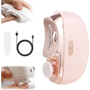 Electric Nail Clippers for Seniors, 2-in-1 Electric Nail Clippers, Rechargeable Silent with LED,Built-in Collector, Portable Nail Clippers, Suitable for AllPink-1PC