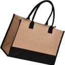 Women Shopping Bag Fashion Handbag All-matching Canvas Bag Large Capacity Top Handle Bag Water Resistant Beach Bag (Yellow)