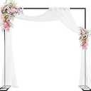 Putros Heavy Duty Backdrop Stand 8ft x 8ft Gold Pipe and Drape Kit Adjustable Metal Backdrop Sand for Wedding Photobooth Exhibition Decoration