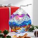 3 x Stained Glass Ornament, Christmas Ornament, Hanging Ornaments for Home Decor & Christmas Tree Ornaments  Exquisite Holiday Decor, Xmas Gifts & Holiday Present - Mountain Landscape (Night Court a)