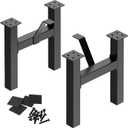 Orgerphy 18” Black Bench Legs (2PCS) H-Shape with Additional Bracket Heavy Duty Furniture Legs Table Legs Bench Legs | Mid Century Modern Metal Legs for Coffee Table Furniture Bench Legs (18x12inch)