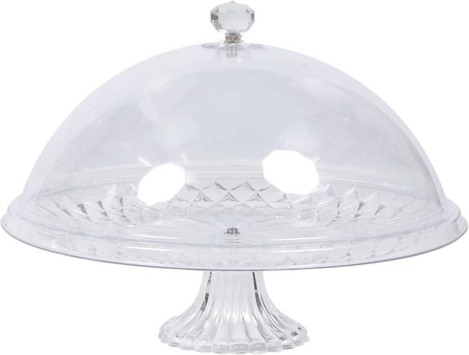 Acrylic Cake Cover Set with Tray and Base, round Food Protector Dome, 6-inch Dessert Display Lid for Bakery, Snack, and Pastry Serving