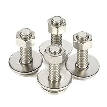 MewuDecor 3/816 x 1 Carriage Bolts and Nuts Kit, Round Head Square Neck Screws, Stainless Steel 188 (304), 10 Sets