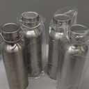 CHENGU 4 Pack Stainless Steel Water Bottles Single Wall 304 18/8 Water Bottle for Sports, Cyclists, Runners, Hikers(Silver,34 oz)