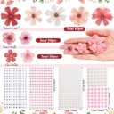 Giegxin DIY Graduation Cap Decorations Kit - 160 Mini Faux Flower Heads & 6 Pearl Rhinestone Stickers, Artificial Fabric Flowers for DIY Grad Hat Topper, Wedding Garland & Crafts(Pink Series)