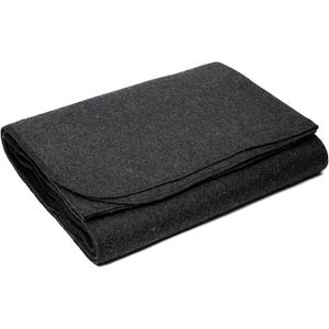 Arcturus Standard Blanket Co Wool Blanket - Soft, Durable, Warm, and Lightweight – No Frills - Perfect for Camping, Home, or Emergency Use - 64in x 88in (Charcoal)