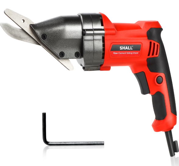 SHALL Electric Fiber Cement Siding Shear, 4.8-Amp Hardie Board Cutter with 360 Degree Swivel Head