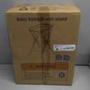 AVIDOR 2-in-1 Baby Bathtub with Stand for Newborn and Infants, Foldable Baby Bath Tub, Baby Shower Gifts for New Parents, Gray 0-12 Months