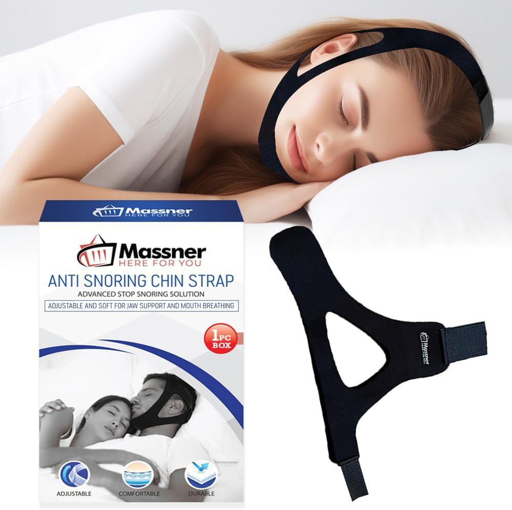 Chin Strap for Sleeping, Breathable, Comfortable CPAP Chin Strap for snoring - Airflow jaw Strap for Men and Women, Adjustable Snore Stopper Chin Strap to Keep Mouth Closed While Sleeping