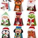 Giiffu 54-Pack Christmas Treat Boxes with Clear Window, 9 Assorted Holiday Designs Small Candy & Goodie Boxes for Classroom Gifts, Party Favors & Holiday Treat Wrapping (7.5 x 4 x 2 Inches)