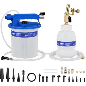 Orion Motor Tech 3L Vacuum Brake Bleeder Kit, Pneumatic Brake Fluid Bleeder Kit with 3.2 qt Brake Fluid Extractor 1L Refilling Bottle 20 Adapters, One Person Brake Bleed Fluid Pump Brake Bleeding Tool