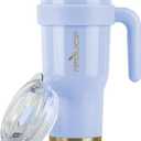 Reduce 24 oz Tumbler with Handle and Straw - Stainless Steel with Sip-It-Your-Way Lid - Keeps Drinks Cold up to 24 Hours - Sweat Proof, Dishwasher Safe, BPA Free - Glacier, Opaque Gloss