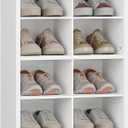 YATINEY 8-Tier Tall Shoe Rack, Wooden Shoe Storage Cabinet for Closet