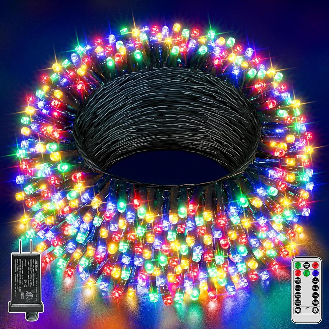 Christmas Lights 66FT 200 LED, Christmas Tree Light with 8 Lighting Modes, Outdoor Waterproof String Lights with Remote and Timer, Fairy Light for Holiday Decor (Multicolor)