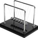 CERROPI Newton Cradle Balance Balls, 7 Ball Newton Pendulum, Classic Swing Ball, Desk Toy & Accessory, 11 inch, 65 Sec Swingtime