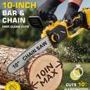 2-IN-1 Cordless Pole Saw & Chainsaw for De-Walt 20V Battery (NO Battery)
10 Inch Mini Chainsaw with Extension Pole, Brushless, Auto Oiling, for Tree Trimmer & Branch Cutter