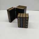 2 Pack Decorative Book Boxes Wooden Antique Book Decorations Vintage Book Storage Box (Style C)