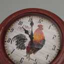 La Crosse Technology 12 Inch Distressed Red Rooster Quartz Wall Clock - 404-3630