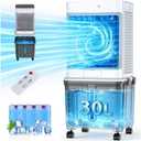 Portable Air Conditioners,3-in-1 Evaporative Cooling Fans that Blow Cold Air, 2 Modes 3 Speeds, 7H Timer & Remote, 120Oscillation, Windowless Portable AC Swamp Cooler w/ 8L Tank for Home Bedroom