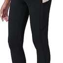 POSHDIVAH Women's Maternity Workout Leggings Over The Belly Pregnancy Yoga Pants with Pockets Soft Activewear Work Pants, Black, L