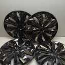 Hubcap Wheel Cover Replacement R17 Hub Caps Universal-Fit Steel Wheel Rim Cover ABS Material Exterior Accessories for Most Car Truck SUV -Set of 417-inchBlack