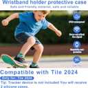 2pcs Silicone Bracelets for Tile Mate 2024, Waterproof Protective Case Holder Accessories for Kids Teen Elderly (Blue, Black)