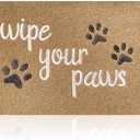 Front Door Doormat - Wipe Your Paws Entrance Mats, Durable Non Slip Rubber Absorbent, Funny Dog Mat for Front Door