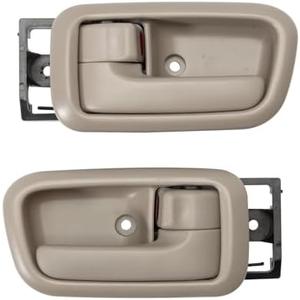 KASturrboo 2Pcs Inside Interior Door Handles for 2000-2006 Tundra Front Driver Passenger Side, Left & Right Beige Door Handle W/Bezel