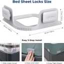 Bed Sheet Holders for Corners - Snap-Lock Sheet Lock for Fitted Sheets, Sheet Holders Keep Sheets Firm & Tight - Durable ABS Mattress Sheet Holder, Easy No-Lift Install, Fits 3"+ Mattresses (Set of 4)