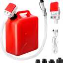 Automatic Fuel Transfer Pump with Auto-Stop, 51'' Extra Long Hose, 3.2 Gallon per Min, Battery or USB Powered, 4 Can Adapters, Fast and Safe Portable Gas Can Pump for Oil, Diesel,Gasoline.
