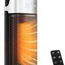 Space Heaters for Indoor Use, Staholz 3-in-1 Electric Heater with Humidifier with 3D Flame Ambient Light, 1500W Portable Heater with Thermostat, Remote, 12H Timer for Office Bedroom (Black)