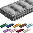 Bench Cushions for Indoor Furniture 42x16 in Velvet Kitchen Dining Piano Window Seat Cushion, Tufted Patio Porch Swing Thicken Bench Pad Memory Foam(Gray)