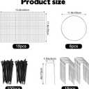 6 Sets of 18'' x 12'' Garden Plant Protectors from Animals with Detachable Covers Metal Plant Cage Chicken Wire Cloche with Ground Stakes and Nylon Tie Wire Plant Cage to Keeping Bunny Animals Out
