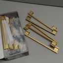 Amerdeco 10 Pack Brushed Gold Cabinet Pulls 7 Inch(177mm) Hole Center Drawer Pulls Cabinet Hardware Kitchen Cabinet Handles for Bathroom ZH00013