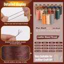 0.8 mm Leather Sewing Thread, 16 Colors 32 Yards Waxed Thread, Round Waxed Thread, Wax String for Bracelet Making, Sewing Stitching, Bookbinding, Braiding