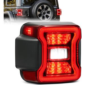 LED Tail Lights Compatible with 2018 2019 2020 2021 2022 2023 2024 2025 Jeep Wrangler Taillights Rear Brake Lamp Rear Reverse Stop Brake Lamp Replacement for OEM#68434890AB (Left Driver Side)